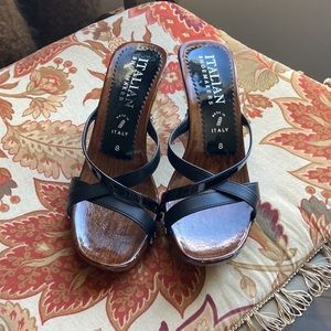 Italian Shoemaker Brand 8.0 Black Sandals